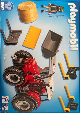 Tractor Playmobil con balas de heno