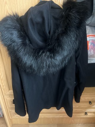 Abrigo Zara Lana Negro Mujer