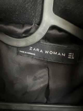 Abrigo Zara Lana Negro Mujer