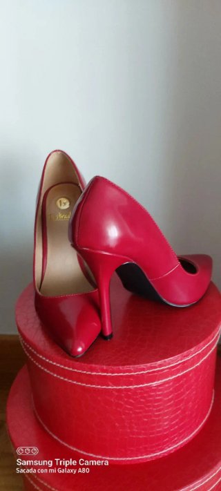 Zapatos de Salón Rojos Tacón Alto