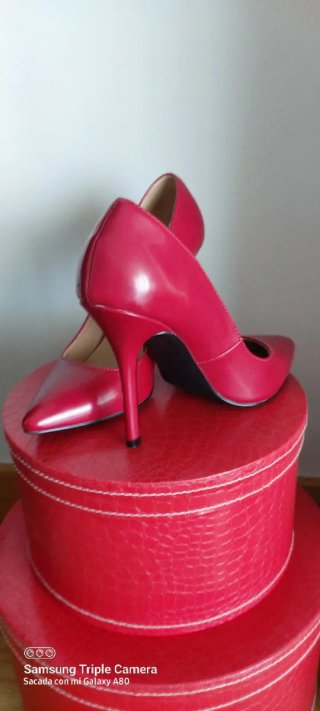 Zapatos de Salón Rojos Tacón Alto