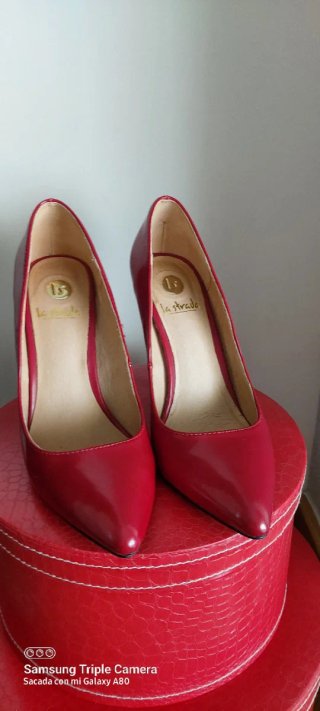 Zapatos de Salón Rojos Tacón Alto