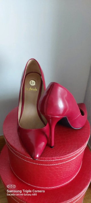 Zapatos de Salón Rojos Tacón Alto