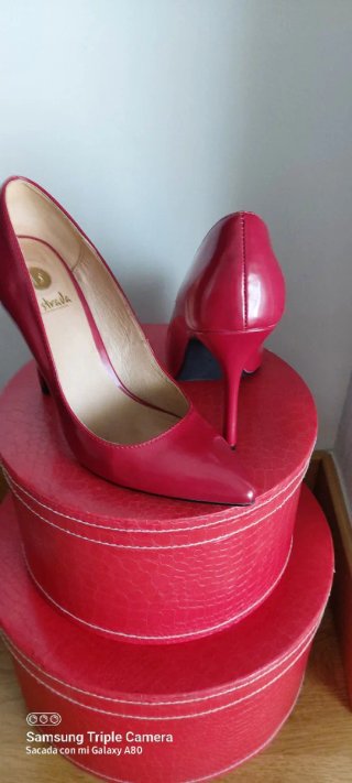 Zapatos de Salón Rojos Tacón Alto