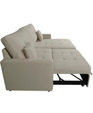 Sofá chaise longue beige con almacenaje reversible