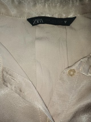 Conjunto Zara satén beige