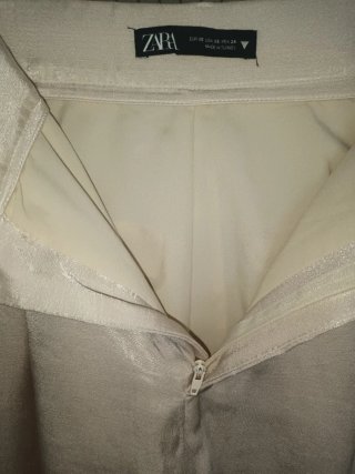 Conjunto Zara satén beige