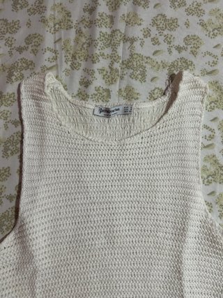 Crop top tejido blanco Stradivarius talla S