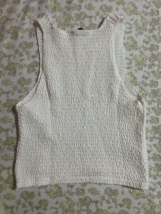 Crop top tejido blanco Stradivarius talla S