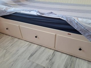 Cama doble 80x200cm con 3 cajone se abre hasta 160