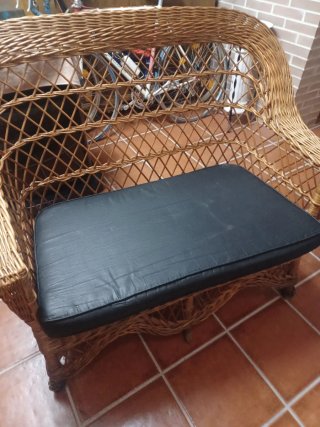 3 Sofás de Mimbre Marrones 110cm