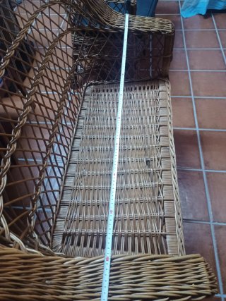 3 Sofás de Mimbre Marrones 110cm