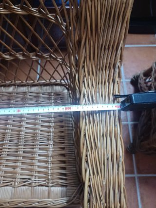 3 Sofás de Mimbre Marrones 110cm