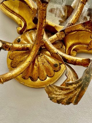 Coppia Specchi Veneziani Antichi Oro