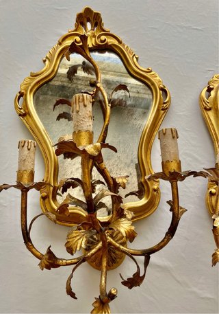 Coppia Specchi Veneziani Antichi Oro