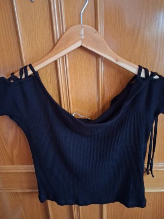 Top negro Lefties tiras hombros talla M
