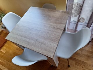 Mesa Comedor Blanca de Madera incluye 4 sillas