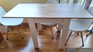 Mesa Comedor Blanca de Madera incluye 4 sillas