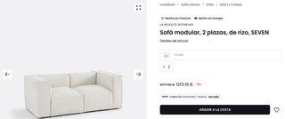 Divano modulare SEVEN La Redoute in tessuto stropicciato, 4 pezzi