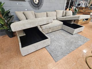 Sofá cama chaise longue de 330cm beige
