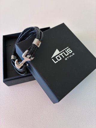 Pulsera Lotus Style Ancla Negra