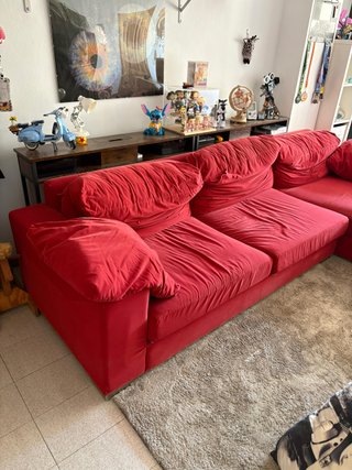 Sofá modular rojo grande