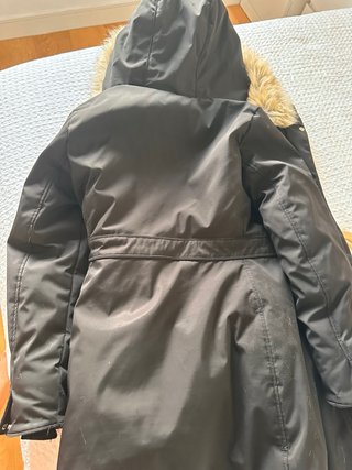 Abrigo Parka Zara Negro Mujer Talla M
