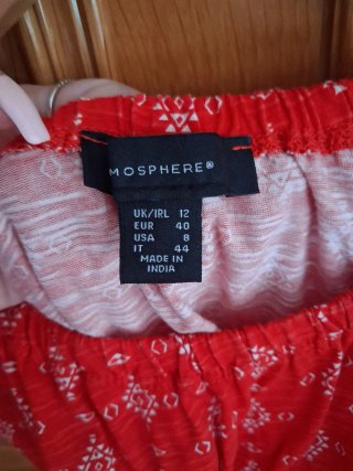 Top rojo estampado talla 40