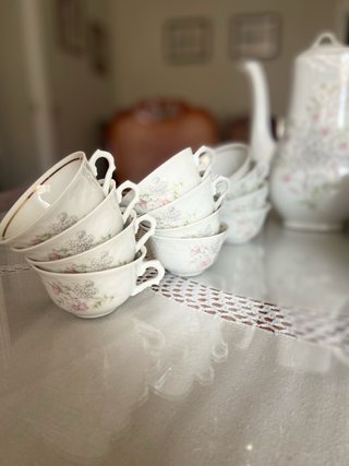 Juego de café porcelana floral