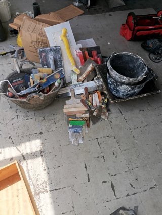 Lote herramientas paletería y albañilería
