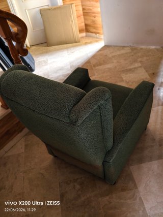 Sillón Reclinable Verde Tela