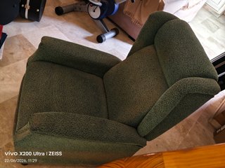 Sillón Reclinable Verde Tela