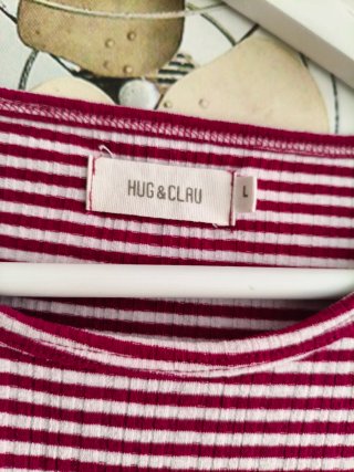 Camiseta Hug&Clau Rayas Rojas y Blancas