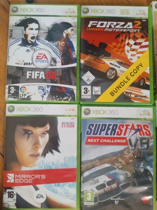 Lote 4 juegos Xbox 360: FIFA 08, Forza 2, Mirror's