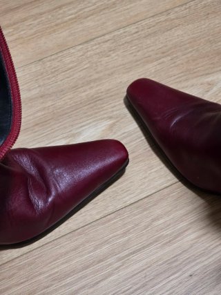 Botas altas de piel CARPI rojas