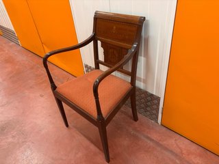 4 Sillas Antiguas Marquetería Estilo Vintage