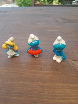 Set 3 Pezzi Puffi (2 Puffi, 1 Puffetta)