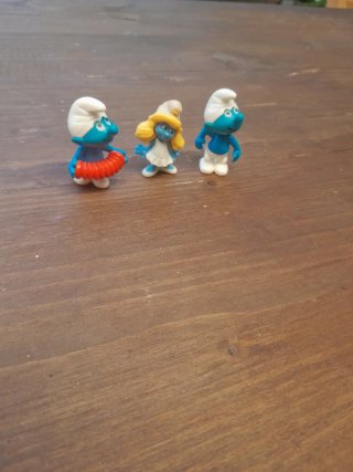 Set 3 Pezzi Puffi (2 Puffi, 1 Puffetta)