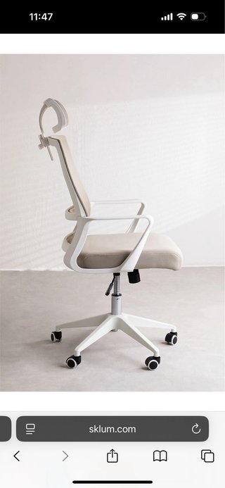 Silla de escritorio Sklum beige y blanca