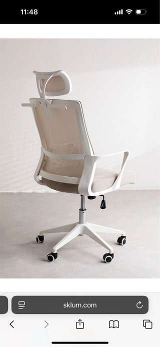 Silla de escritorio Sklum beige y blanca