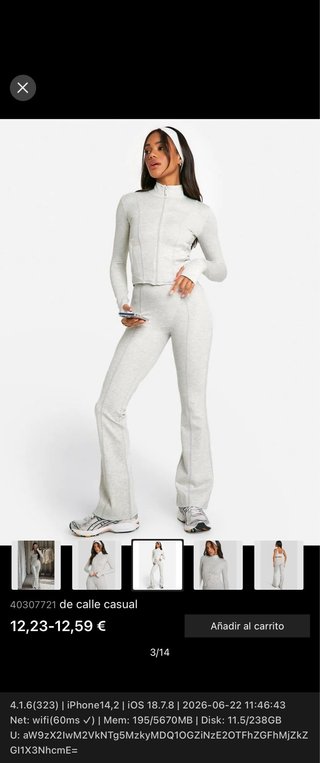 Conjunto deportivo gris mujer