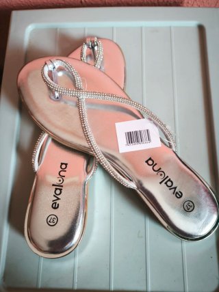 Sandalias Plateadas Talla 37