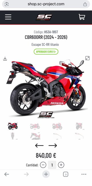 Escape SC Project Honda CBR 600 RR 2024-2026
