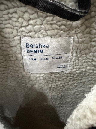 Giacca jeans Bershka nera con pile M
