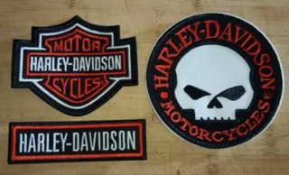 Pack 3 Parches Harley-Davidson Naranja