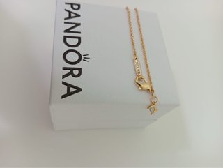 Collar Pandora Flor Circonitas Doradas