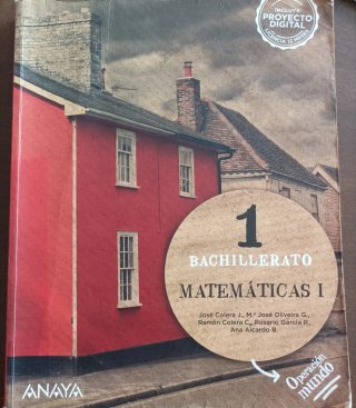 Libro Matemáticas I de 1⁰Bachillerato Anaya