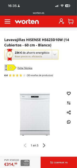 Lavavajillas blanco hisense Solos se uso 6 meses