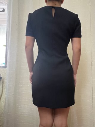Vestido Zara Negro Cremallera Frontal Talla S