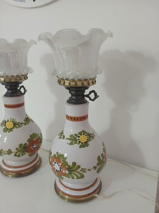 Coppia Lampade Ceramica Bassano Vintage H 42cm